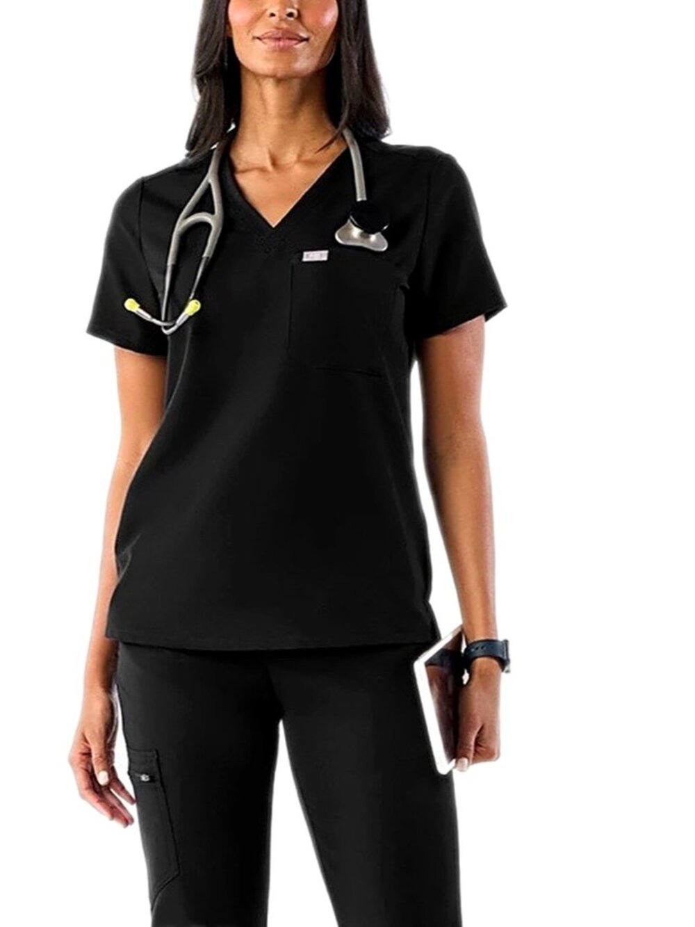 Figs Scrubs Women's Catarina Scrub Top One
Pocket Top Black XXL